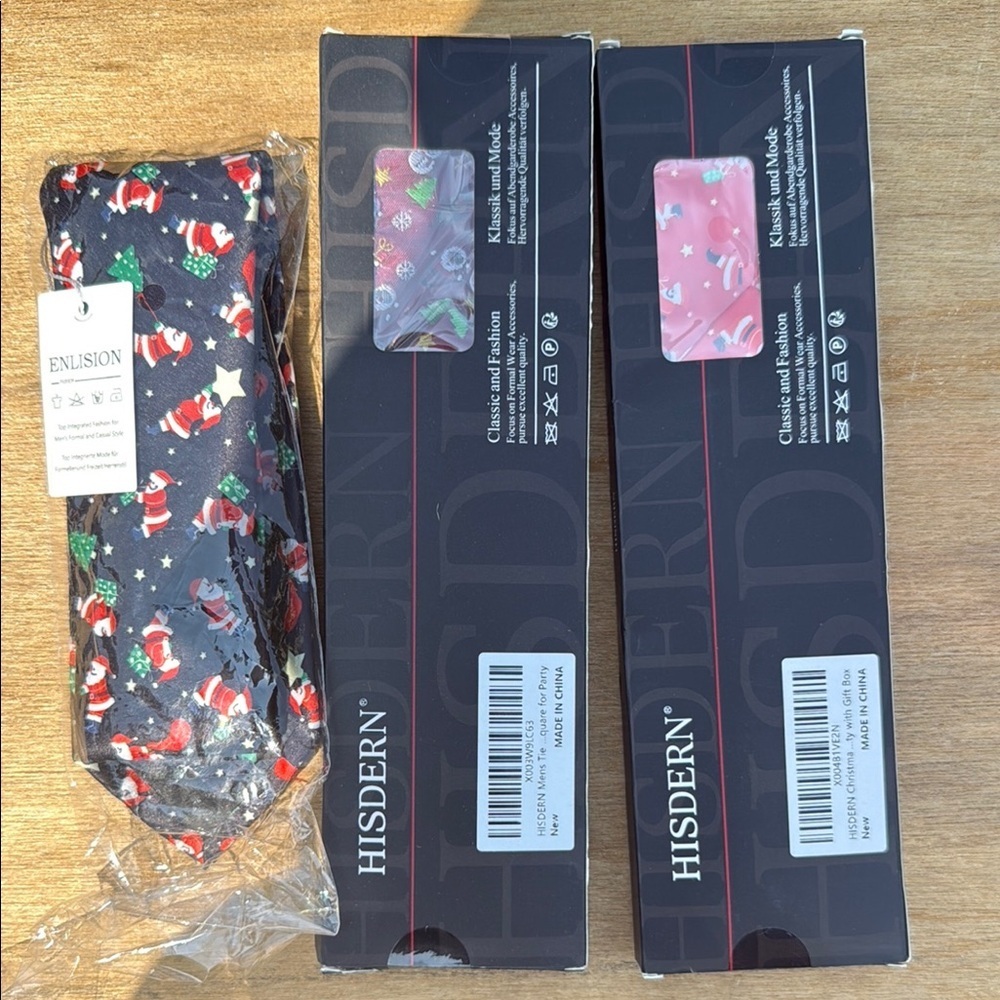 3 Christmas ties! All new in box holiday themed. Unisex neck ties one size